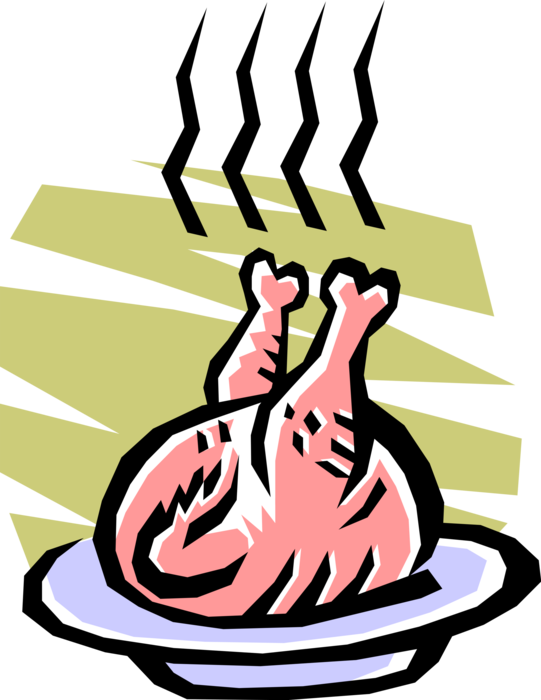Vector Illustration Of Roast Chicken Or Turkey Poultry - Chicken Clipart - Free Transparent PNG Clipart Images Download. - Dinner Transparent PNG Free Download