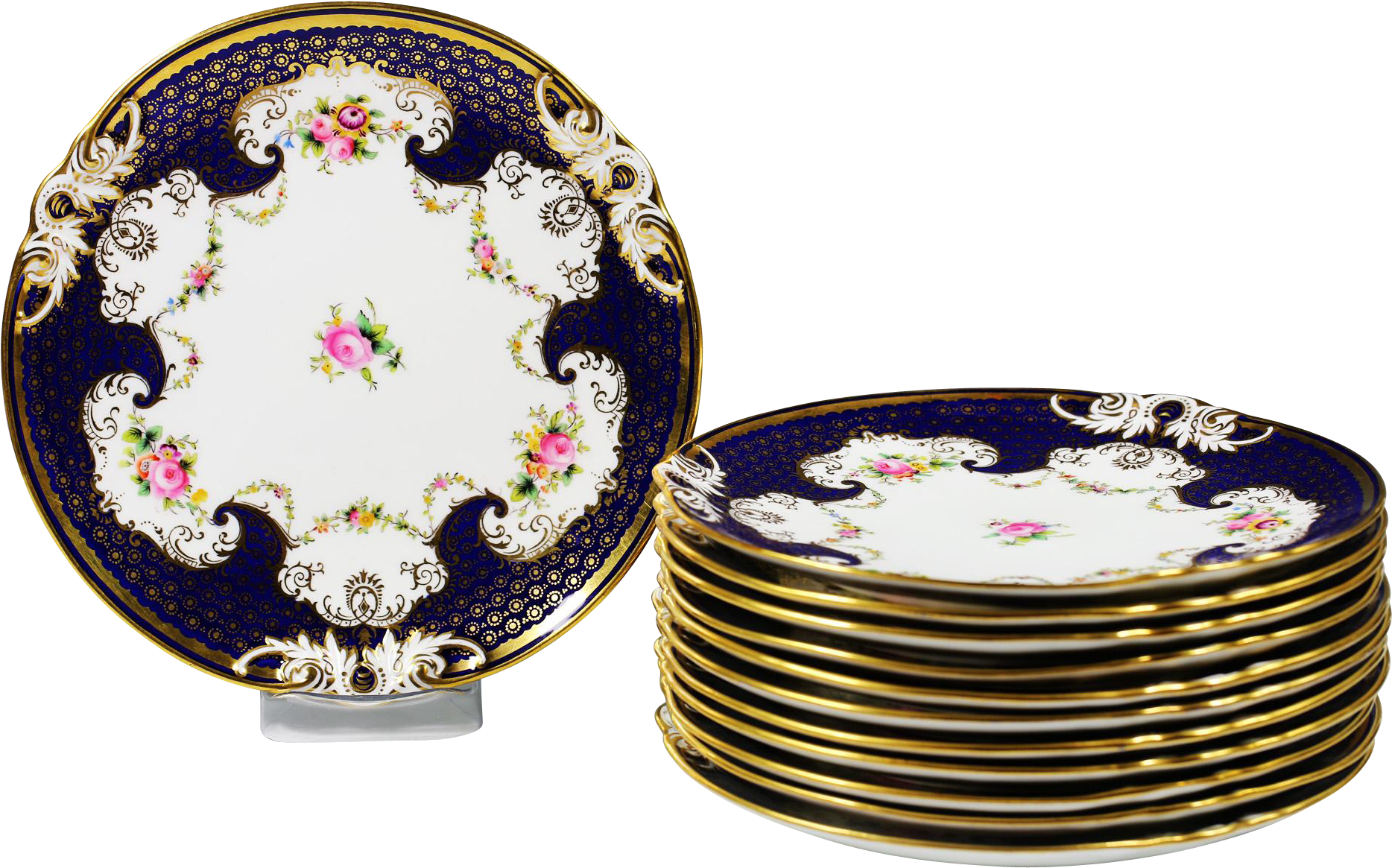 Set Of 12 Antique England Coalport Porcelain Dinner - Set Of 12 Antique England Coalport Porcelain Dinner - Free Transparent PNG Clipart Images Download. - Dinner Transparent PNG Free Download