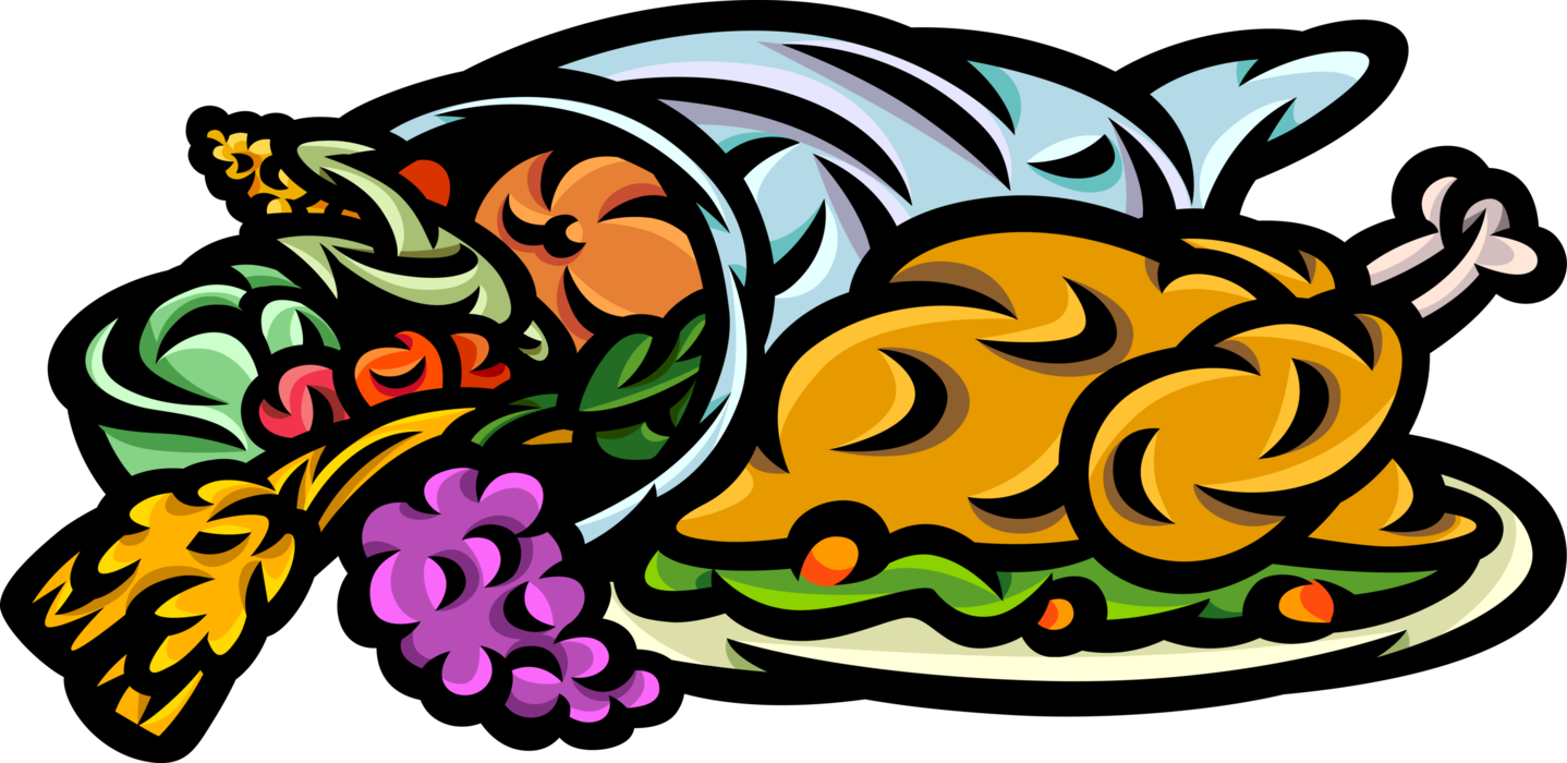 Vector Illustration Of Thanksgiving Turkey Dinner With - Vector Illustration Of Thanksgiving Turkey Dinner With - Free Transparent PNG Clipart Images Download. - Dinner Transparent PNG Free Download