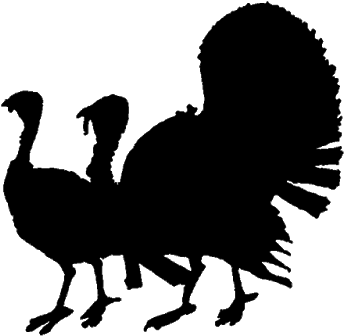 Turkey Dinner Black And White Clipart - Transparent Turkey Silhouette Png - Free Transparent PNG Clipart Images Download. - Dinner Transparent PNG Free Download