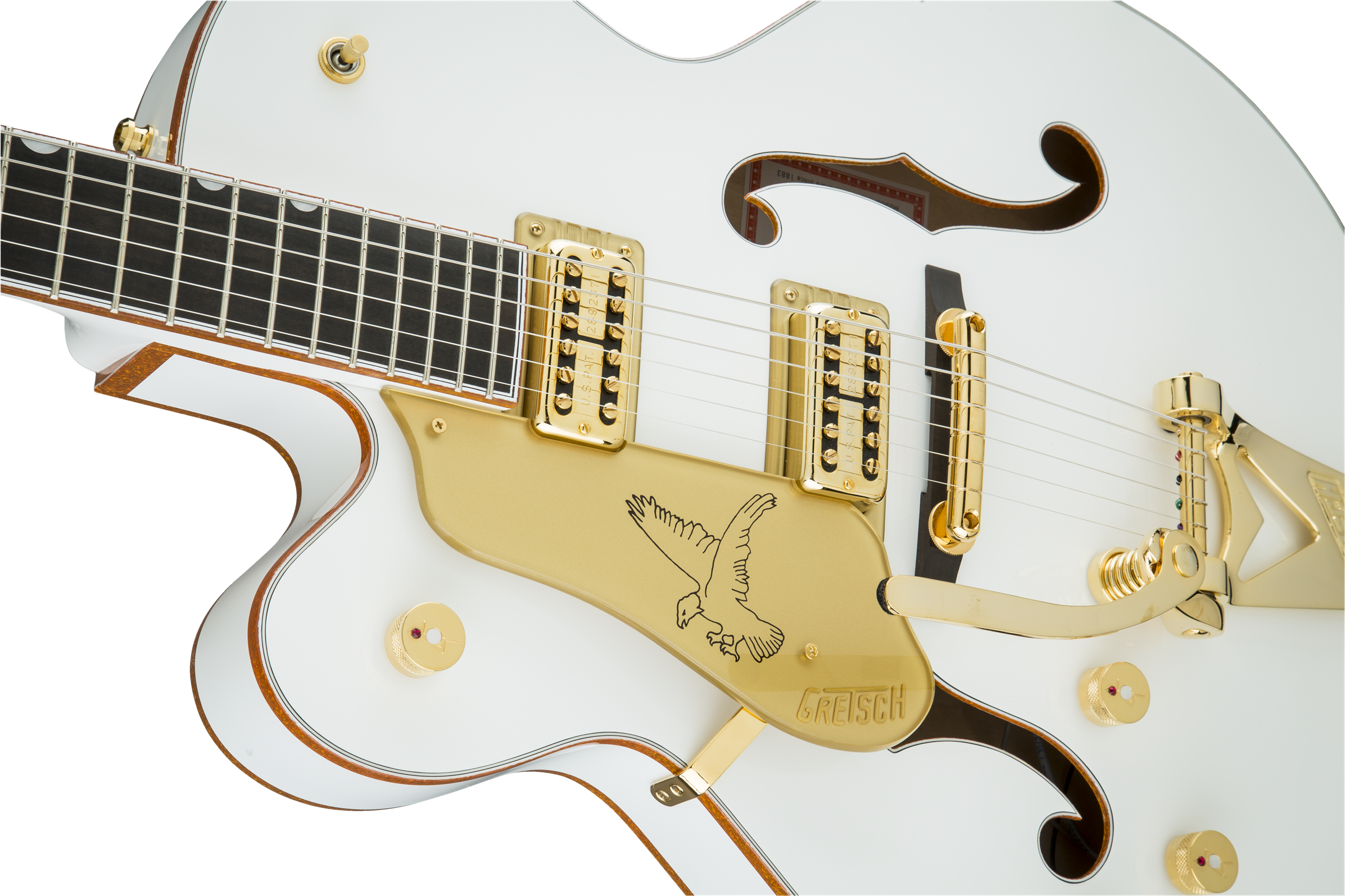 G6136tlh Wht Players Edition Falcon™ With Bigsby®, - Gretsch G6136t White Falcon Player's Edition Left Handed - Free Transparent PNG Clipart Images Download. - Falcon Transparent PNG Free Download