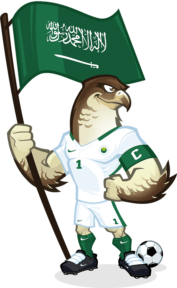 This Guy Is The Mascot Of The Saudi Arabian Football - Saudi Arabia Flag - Free Transparent PNG Clipart Images Download. - Falcon Transparent PNG Free Download