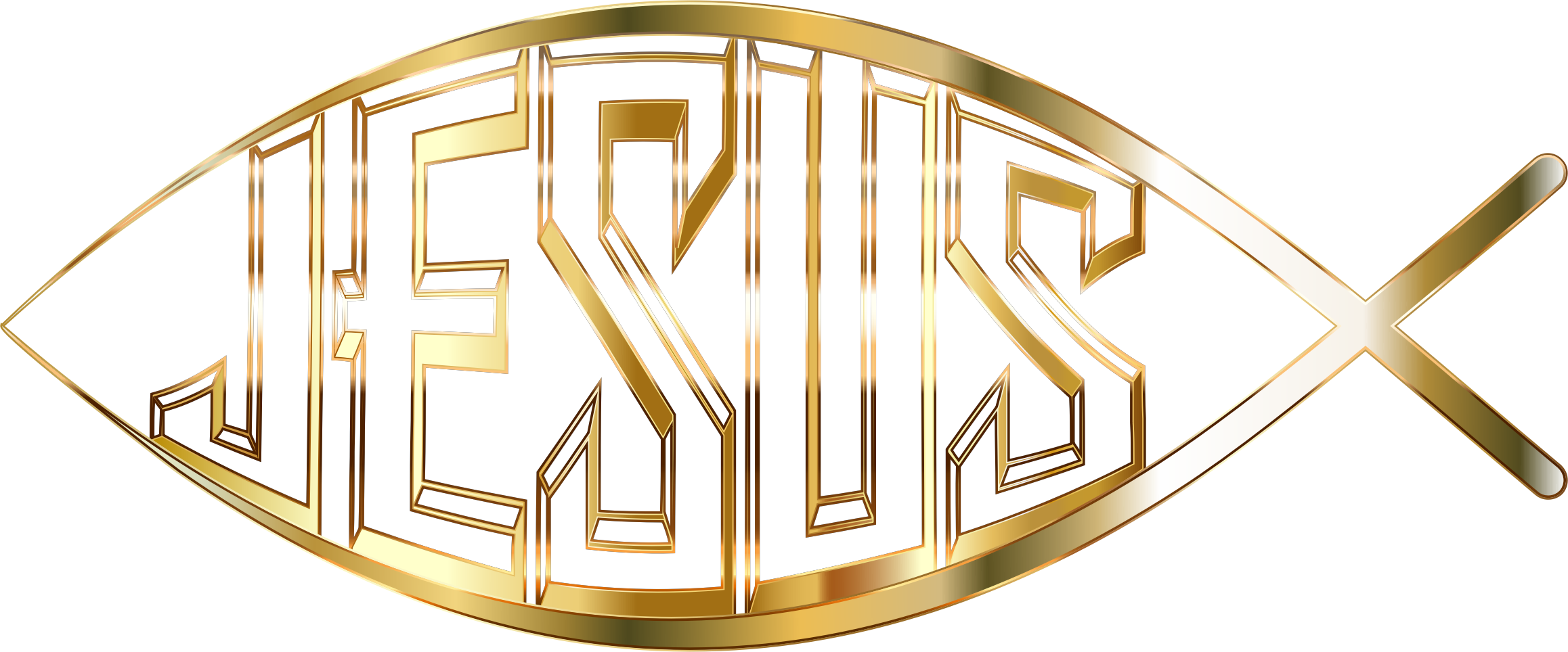 This Free Icons Png Design Of Jesus Fish Gold No Background Transparent PNG - 2316x964 - Free Download on - Fish Transparent PNG Free Download