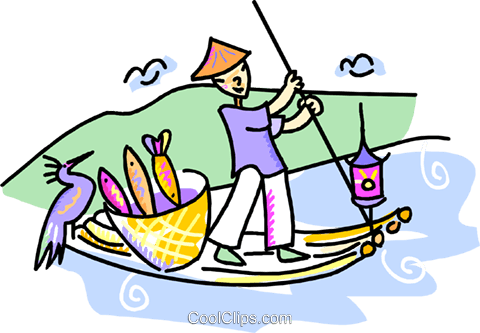 Japanese Man Paddling A Fishing Boat Royalty Free Vector - Boat Transparent PNG - 480x333 - Free Download on - Fish Transparent PNG Free Download