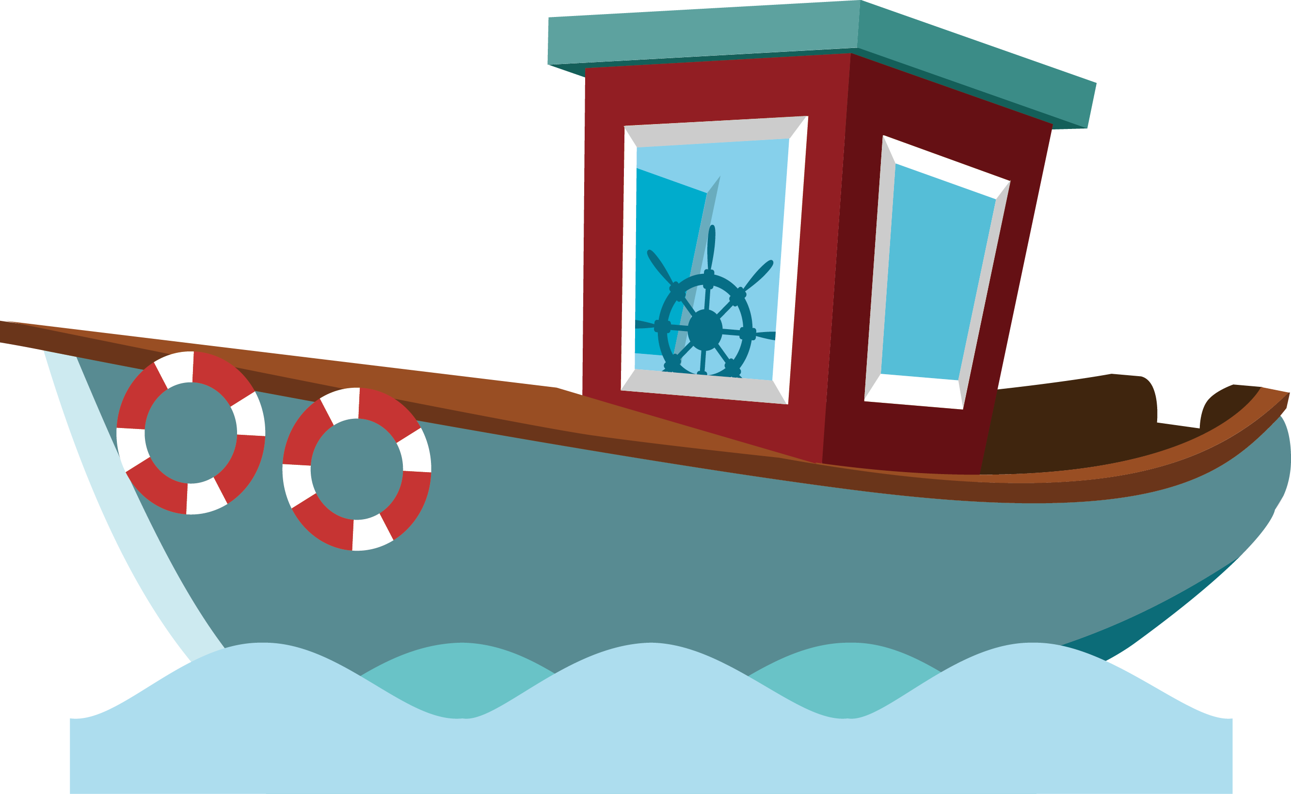 Cartoon Boat Png - Fishing Boat Cartoon Transparent PNG - 2663x1638 - Free Download on - Fish Transparent PNG Free Download