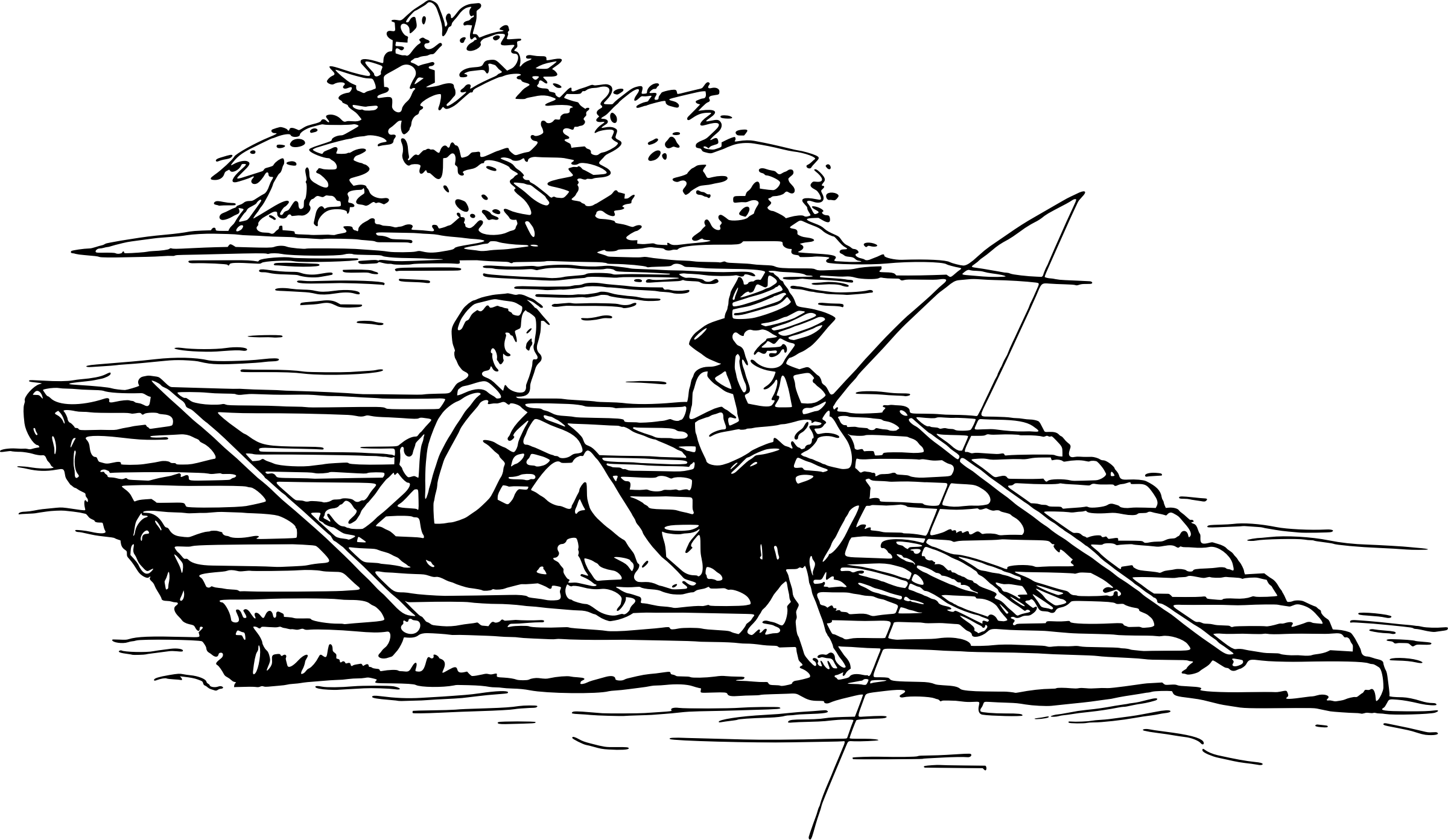 This Free Icons Png Design Of Fishing From A Raft Transparent PNG - 2400x1393 - Free Download on - Fish Transparent PNG Free Download