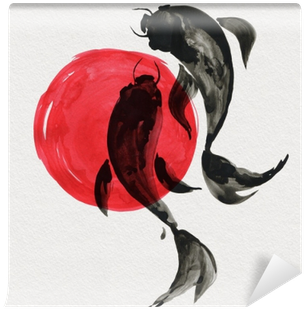 Koi Fishes In Japanese Painting Style - Japanese Culture Transparent PNG - 400x400 - Free Download on - Fish Transparent PNG Free Download