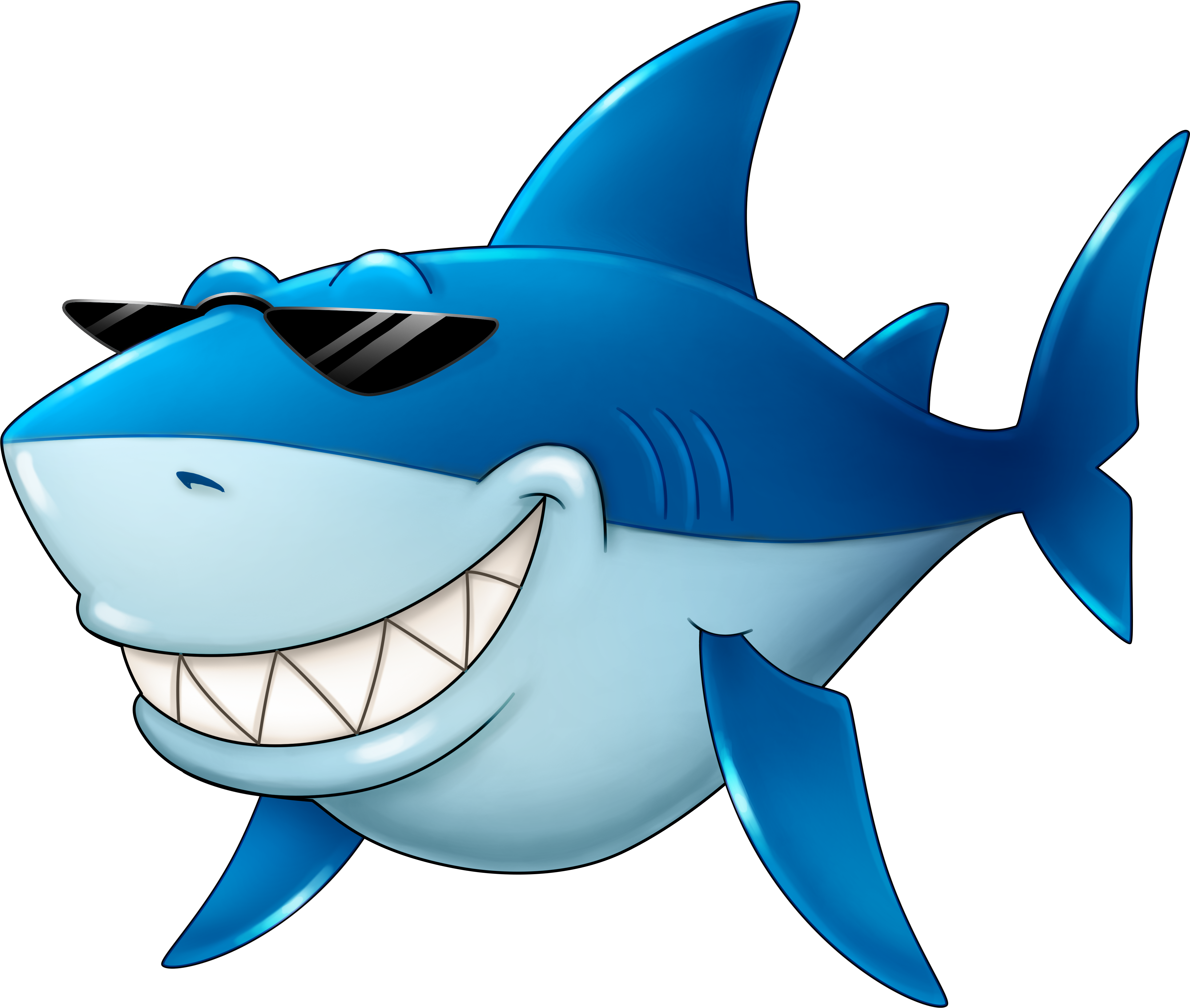 Fish Relaxing Clipart - Old Shark Cartoon Png Transparent PNG - 4464x3780 - Free Download on - Fish Transparent PNG Free Download