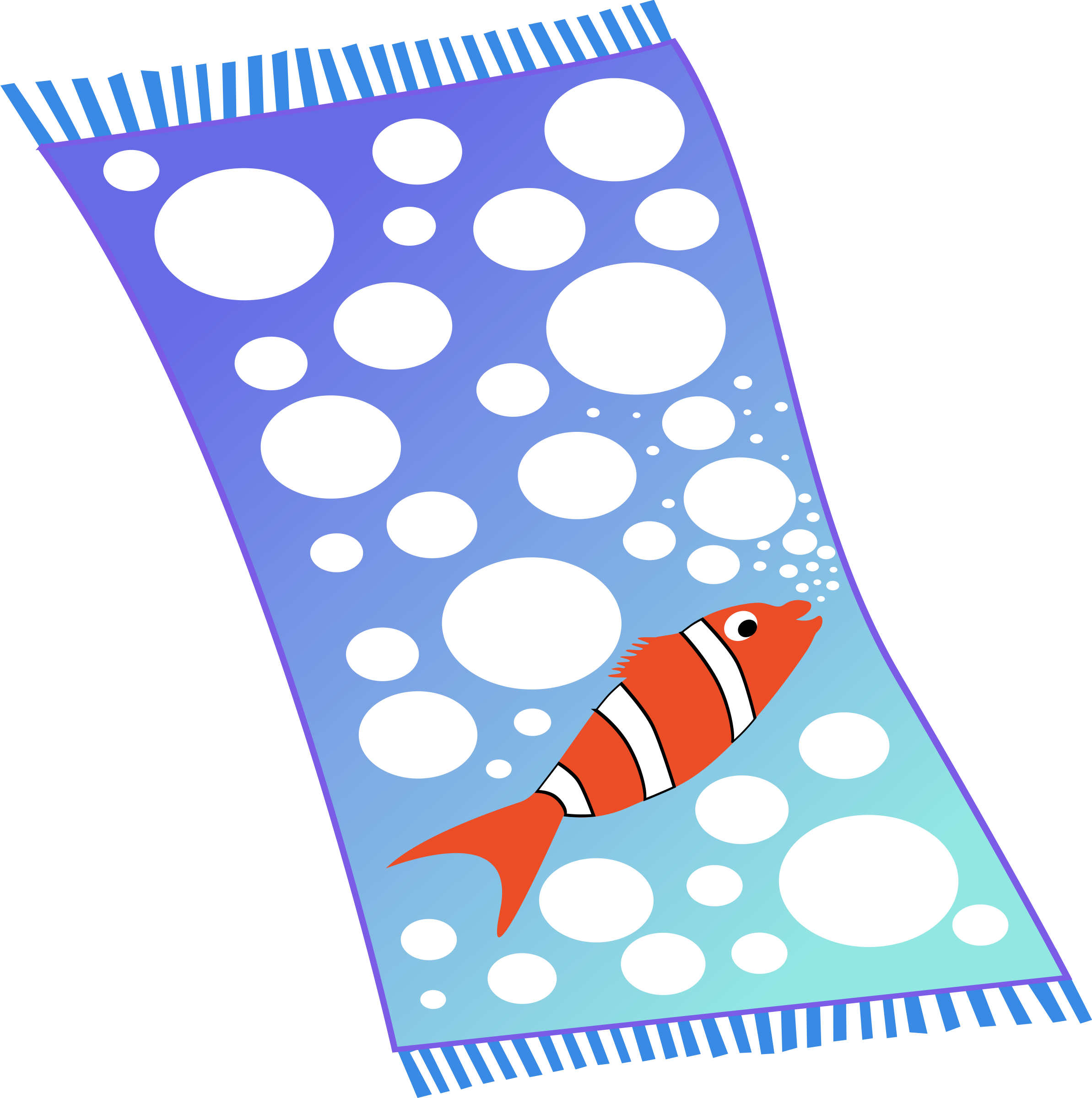 This Free Icons Png Design Of Towel Blue With White Transparent PNG - 2386x2400 - Free Download on - Fish Transparent PNG Free Download
