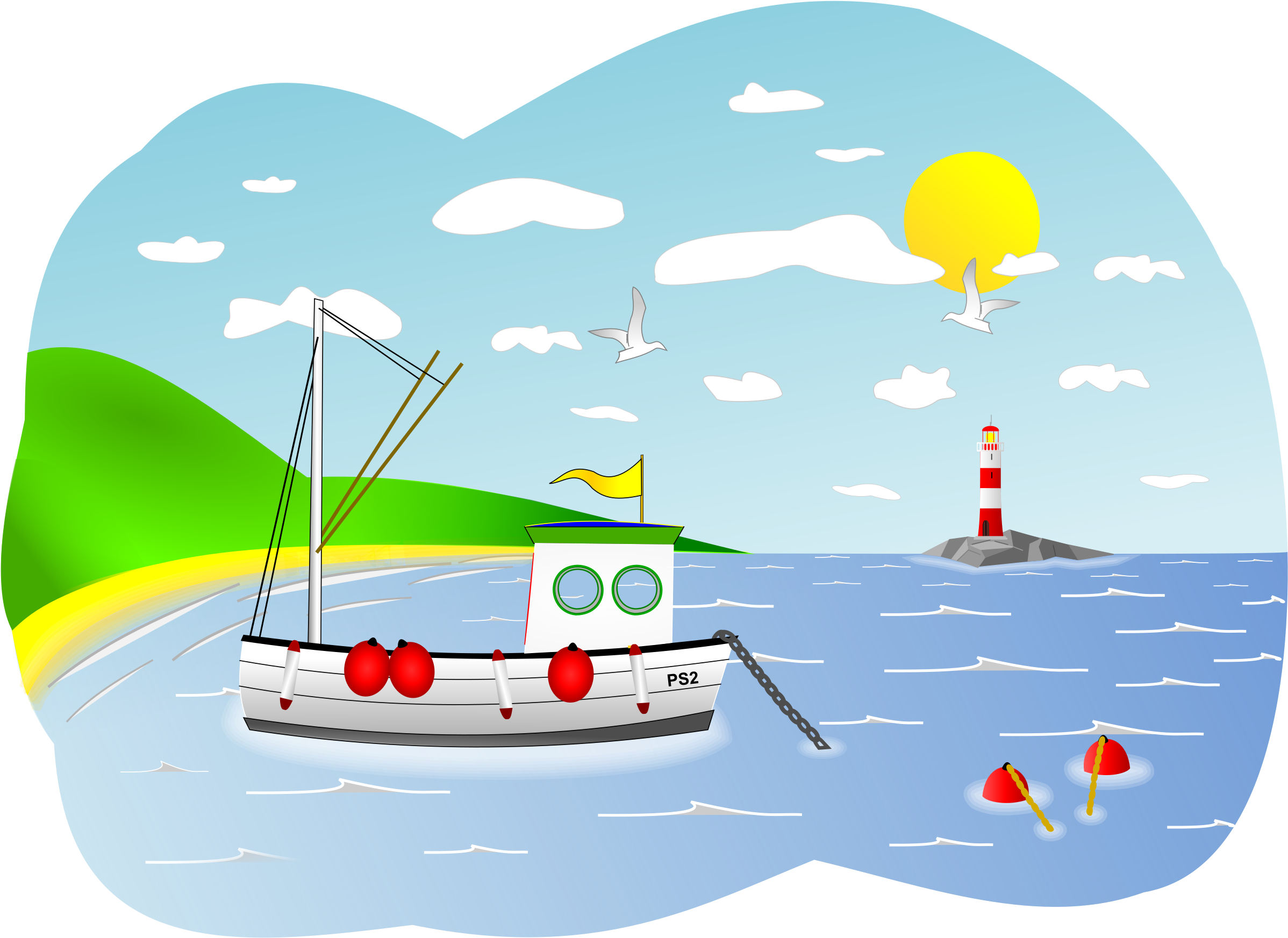 Boat Clipart Beach - My Travel Diary: Kids Travel Journal [book] Transparent PNG - 2400x2400 - Free Download on - Fish Transparent PNG Free Download