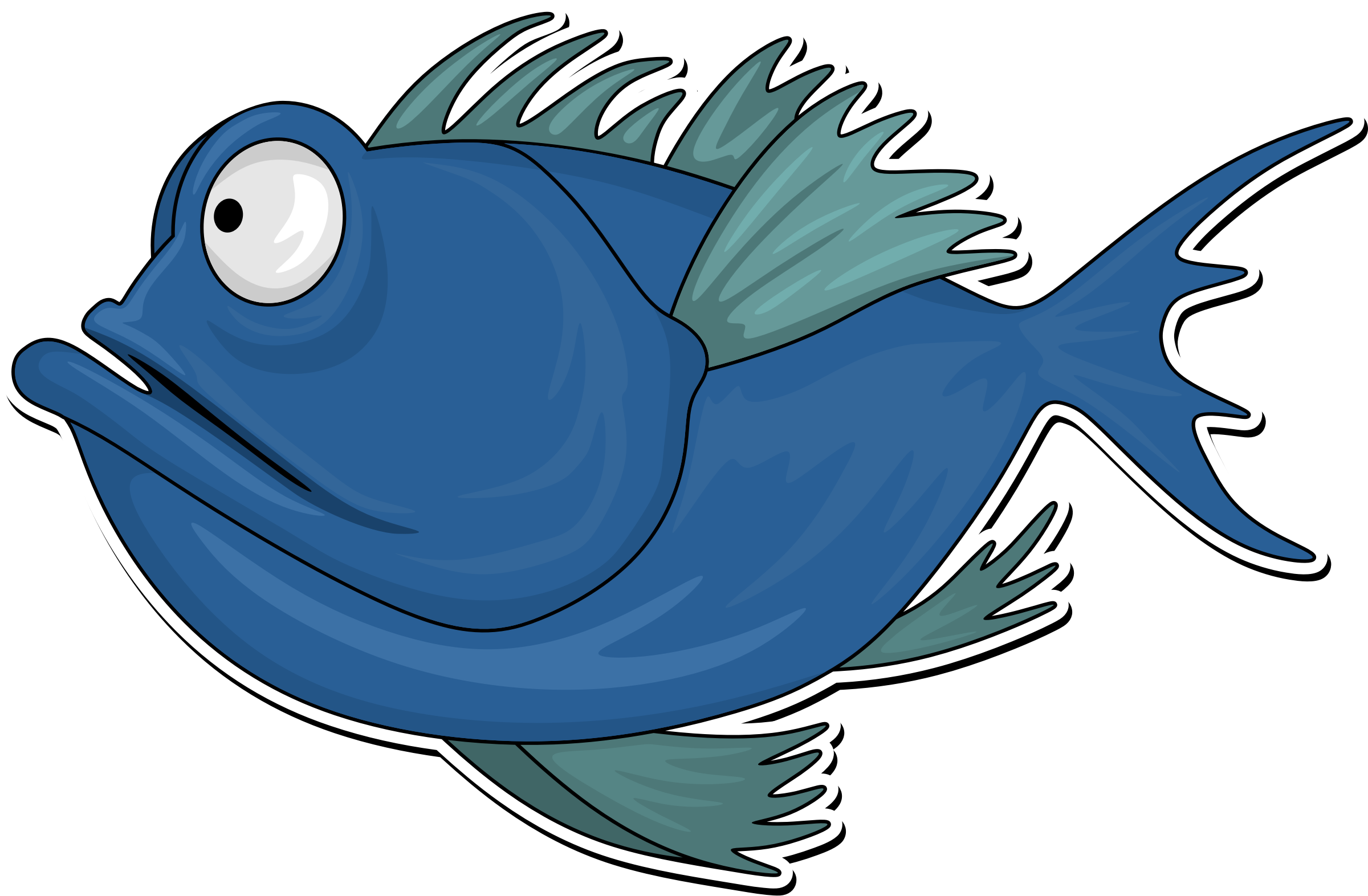 Cartoon Fish 2 Svg Transparent Download - Cartoon Images For Fish Transparent PNG - 2400x1572 - Free Download on - Fish Transparent PNG Free Download