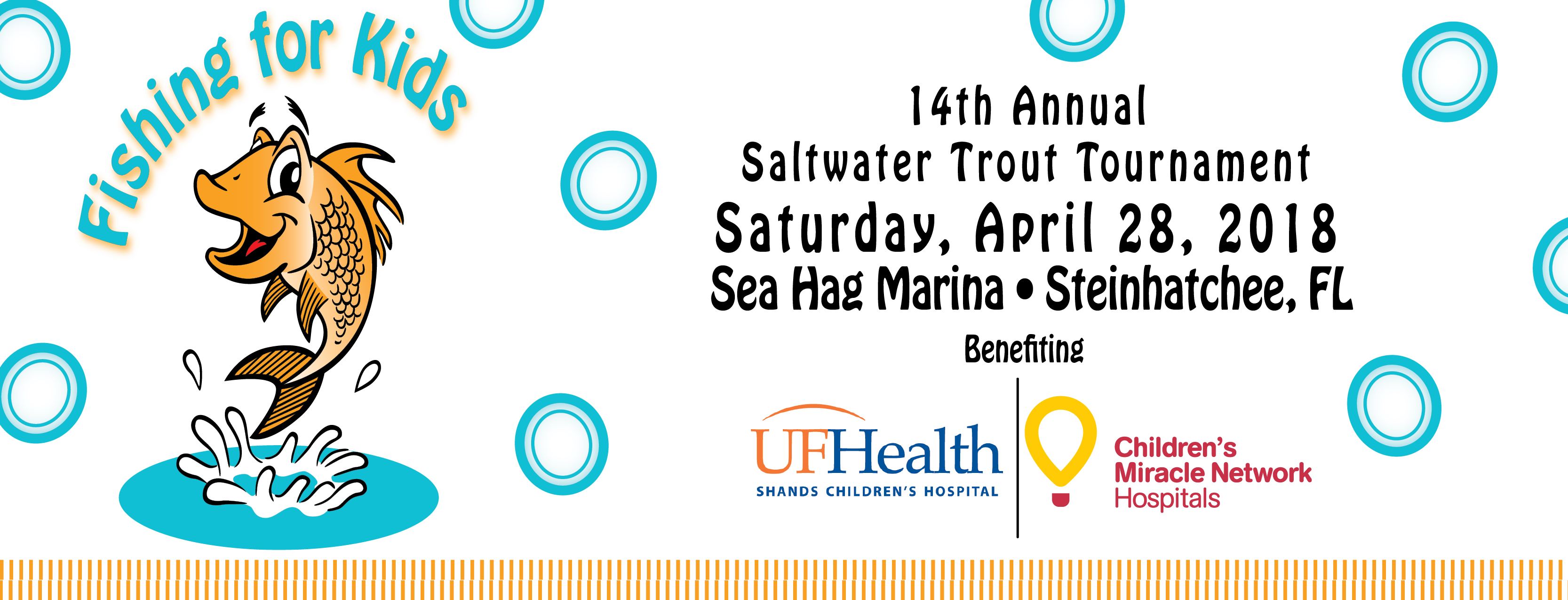 2018 Fishing For Kids Saltwater Tournament Banner - University Of Florida Health Transparent PNG - 3333x1275 - Free Download on - Fish Transparent PNG Free Download