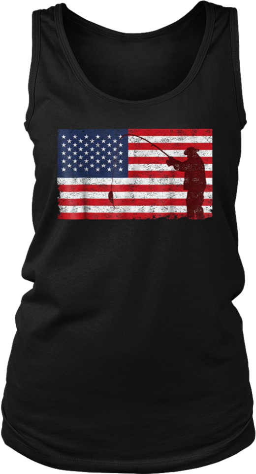 Vintage Distressed American Flag Fishing Pole T-shirt - Shirt Transparent PNG - 960x960 - Free Download on - Fish Transparent PNG Free Download