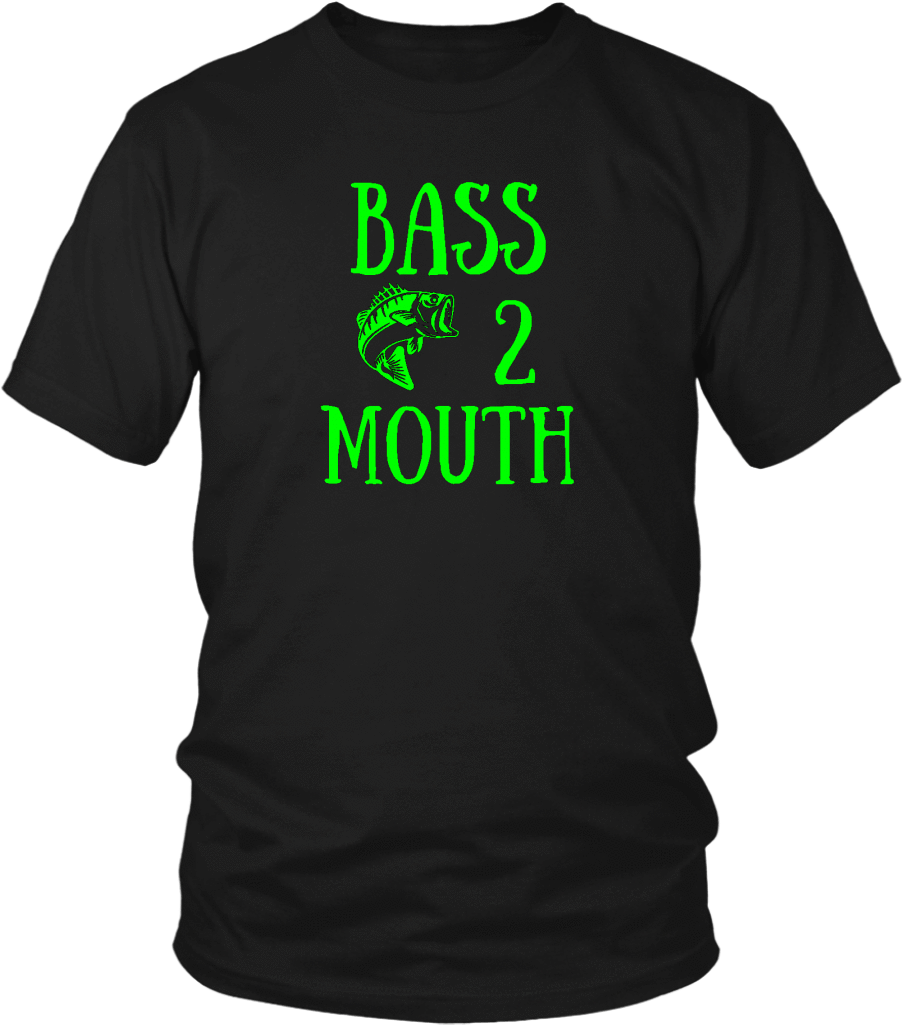 Bass 2 Mouth Men's Funny Bass Fishing Shirt - Larry Bernandez T Shirt Transparent PNG - 1024x1024 - Free Download on - Fish Transparent PNG Free Download