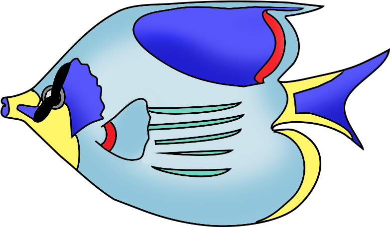 Colorful Tropical Fish, Black Scalare - Color Fish Drawing Png - Free Transparent PNG Clipart Images Download. - Fish Transparent PNG Free Download