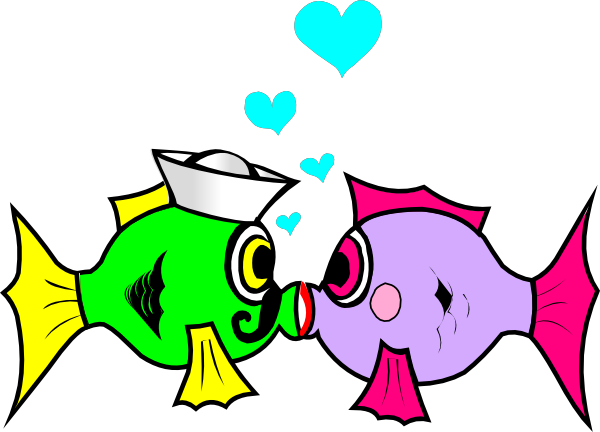 Sailor Kiss Fish Clip Art At Clker - Kissing Fish Clipart - Free Transparent PNG Clipart Images Download. - Fish Transparent PNG Free Download
