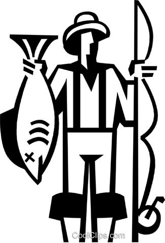 Fisherman With A Fish And Fishing Rod Royalty Free - Pescaria Vetor Png Transparent PNG - 326x480 - Free Download on - Fish Transparent PNG Free Download