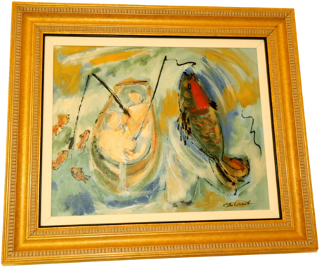 The Antique Shop Paintings Painting Of Fishing - Picture Frame Transparent PNG - 480x480 - Free Download on - Fish Transparent PNG Free Download