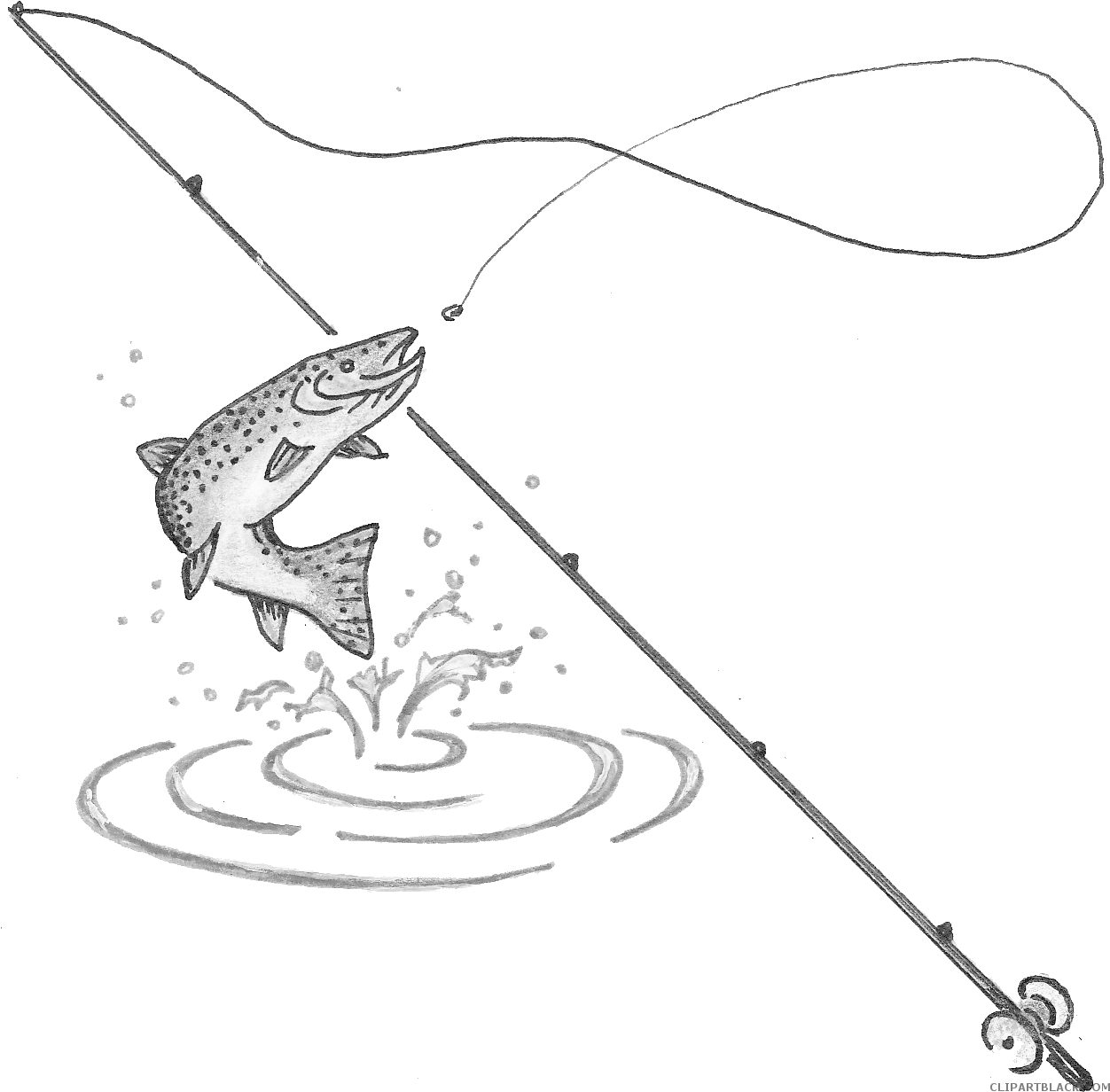 Fishing Pole With Fish Png Transparent Download Black - Fishing Rod With Fish Transparent PNG - 1264x1240 - Free Download on - Fish Transparent PNG Free Download