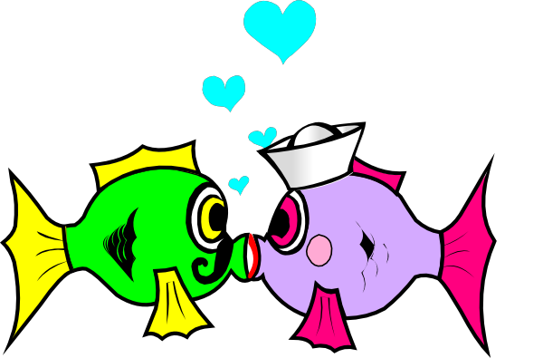 Sailor Kiss Fish 2 Clip Art At Clker - Kissing Fish Clipart - Free Transparent PNG Clipart Images Download. - Fish Transparent PNG Free Download