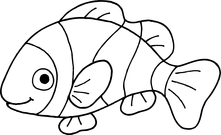 Free Coloring Pages Of Clown Fish Outline Coloring - Clip Art Fish Black And White Transparent PNG - 765x469 - Free Download on - Fish Transparent PNG Free Download