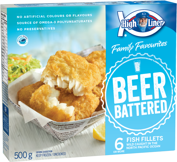 Family Favourites Beer Battered Fish Fillets - High Liner English Style Fish And Chips Transparent PNG - 600x600 - Free Download on - Fish Transparent PNG Free Download