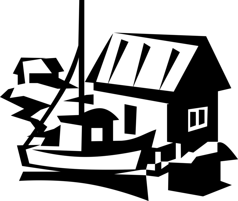 Vector Illustration Of Commercial Fishing Trawler Boat Transparent PNG - 830x700 - Free Download on - Fish Transparent PNG Free Download