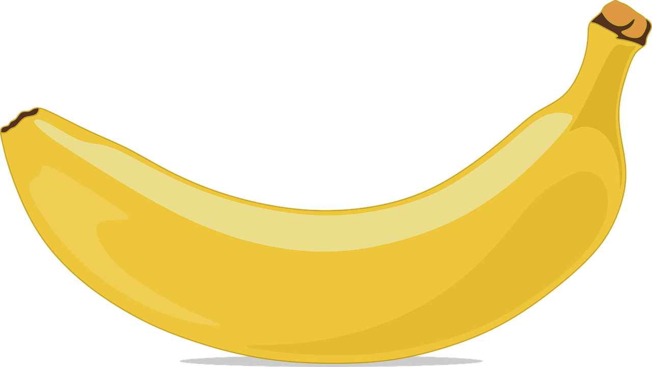 Banana Fruit Yellow Clip Art Food Healthy Sweet - Banana Vector - Free Transparent PNG Clipart Images Download. - Food Transparent PNG Free Download