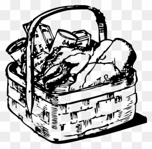 Picnic Basket Clipart Black And White Clipartfox - Food Basket Black And White - Free Transparent PNG Clipart Images Download. - Food Transparent PNG Free Download