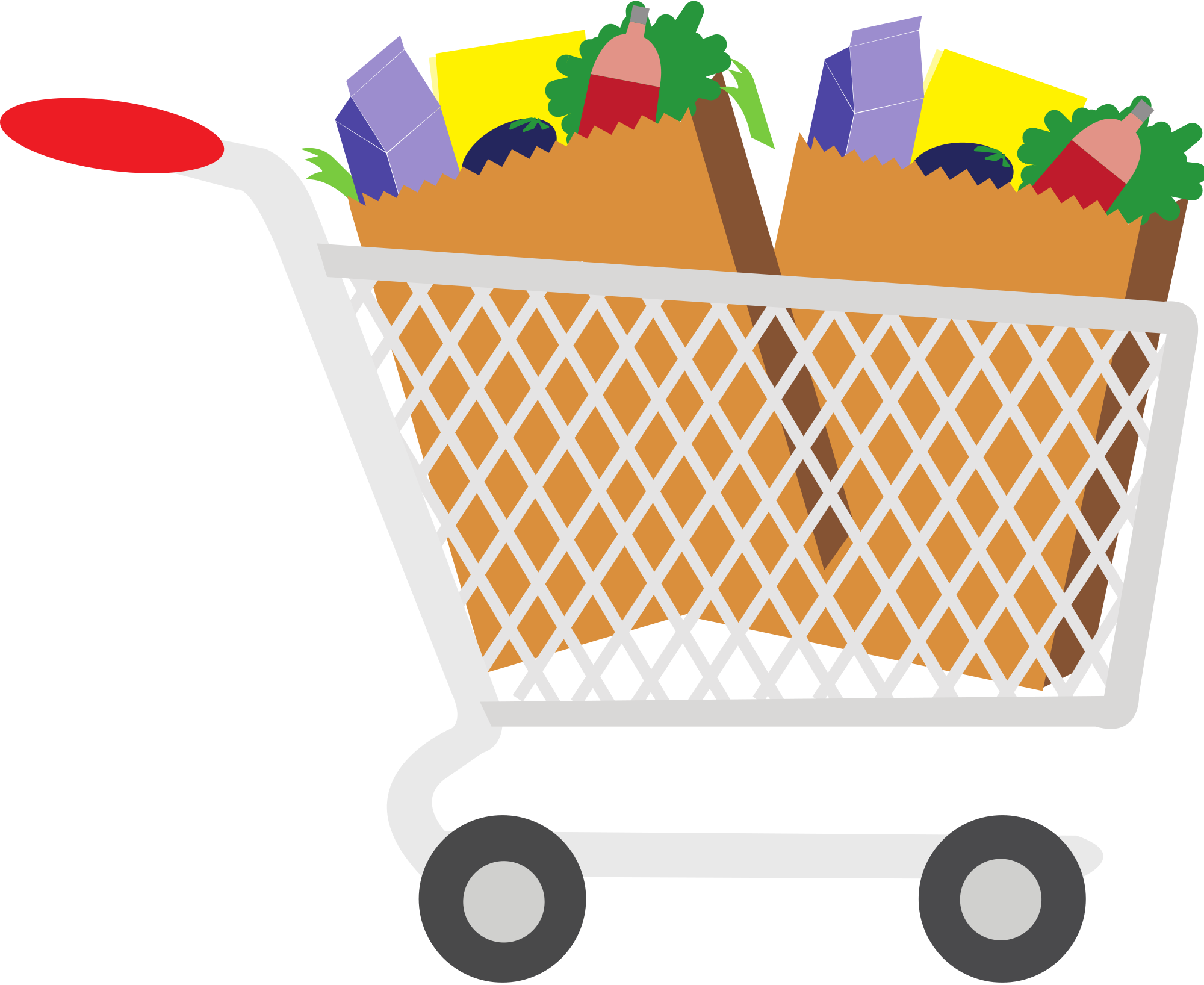 Grocery Goods Clip Art - Shopping Cart With Food Clipart - Free Transparent PNG Clipart Images Download. - Food Transparent PNG Free Download