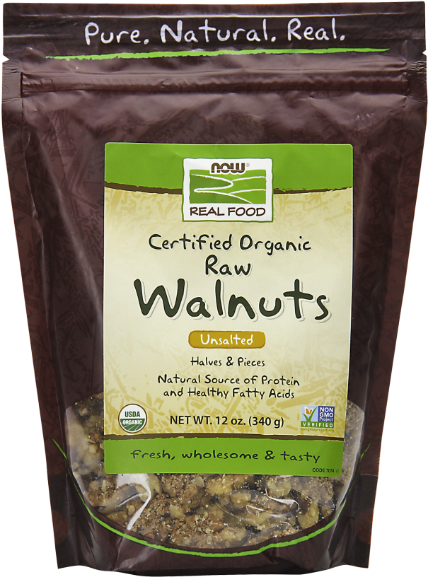 Walnuts, Organic, Raw & Unsalted - Now Foods Real Food Organic Raw Walnuts Unsalted - Transparent PNG - 620x834 - Free Download on - Food Transparent PNG Free Download
