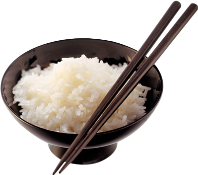 Thai Food Cooked Jasmine - Bowl Of Rice With Chopsticks Transparent PNG - 400x420 - Free Download on - Food Transparent PNG Free Download