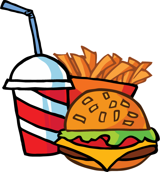 Fast Food Cheeseburger Drink With French Fries Tattoo - Cartoon Hamburger And Fries - Free Transparent PNG Clipart Images Download. - Food Transparent PNG Free Download