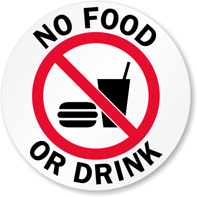 No Food Or Drink Glass Door Decal Signs, Sku - Food And Drinks Allowed Sign - Free Transparent PNG Clipart Images Download. - Food Transparent PNG Free Download