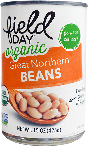 Field Day Beans Great Northern Organic Canned Food-15 - Field Day Organic Canned Beans Transparent PNG - 650x650 - Free Download on - Food Transparent PNG Free Download