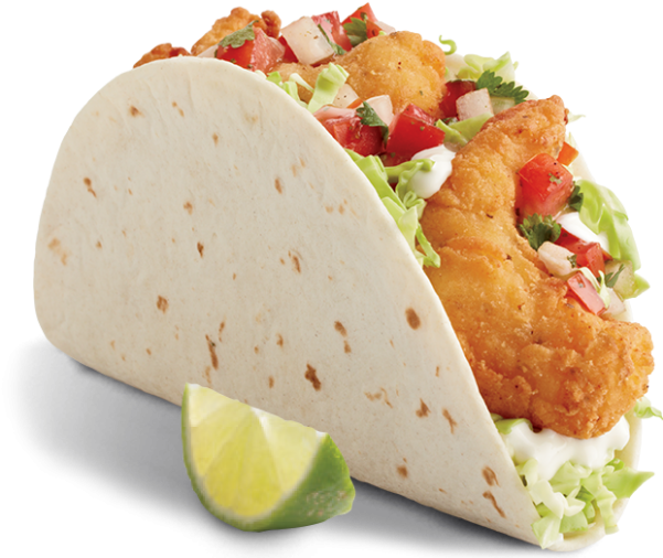 Food Heaven Awaits - Shrimp Tacos From Del Taco Transparent PNG - 600x600 - Free Download on - Food Transparent PNG Free Download