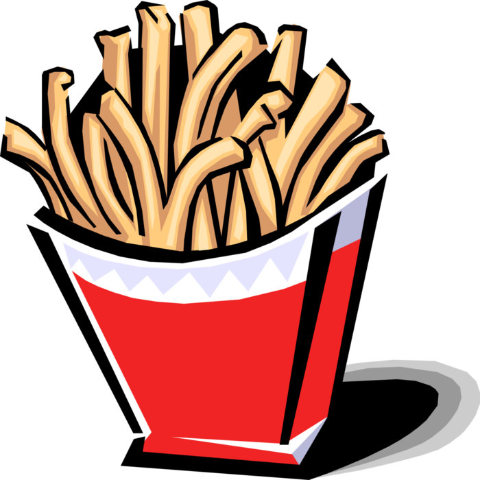 Vector Illustration Of French-fried Potatoes Fast Food - Fried Food Clipart - Free Transparent PNG Clipart Images Download. - Food Transparent PNG Free Download