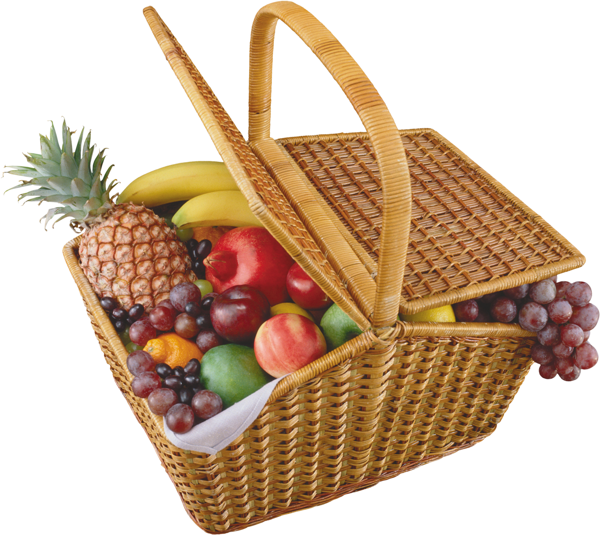 Picnic Basket Clipart Fruit Basket - Picnic Basket With Food - Free Transparent PNG Clipart Images Download. - Food Transparent PNG Free Download