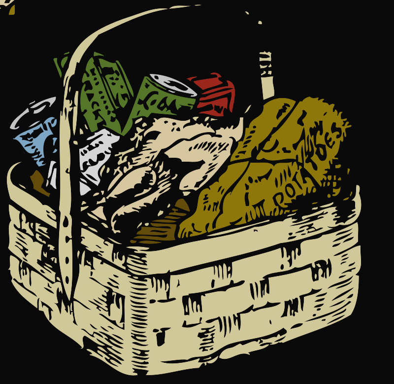 Gift Basket Clipart Holiday Food Baskets Clipart - Food Basket Tote Bag, Adult Unisex, Natural - Free Transparent PNG Clipart Images Download. - Food Transparent PNG Free Download