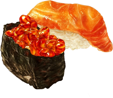 Sushi Food Watercolor Painting Drawing Illustration - Sushi Illustration Transparent PNG - 579x486 - Free Download on - Food Transparent PNG Free Download
