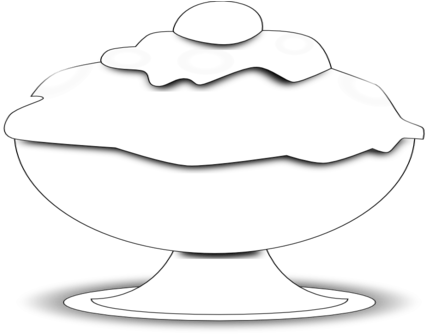 Rainbow Ice Cream Food Black White Line Art Scalable - Line Art - Free Transparent PNG Clipart Images Download. - Food Transparent PNG Free Download