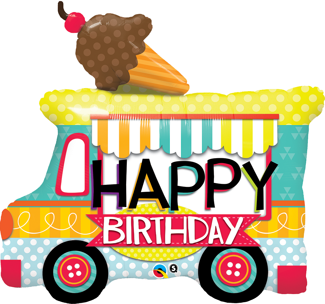 Ice Cream Truck Birthday Balloon - Happy Birthday Food Truck - Free Transparent PNG Clipart Images Download. - Food Transparent PNG Free Download