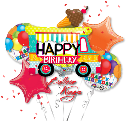 Happy Birthday Ice Cream Truck Bouquet - Happy Birthday Food Truck - Free Transparent PNG Clipart Images Download. - Food Transparent PNG Free Download