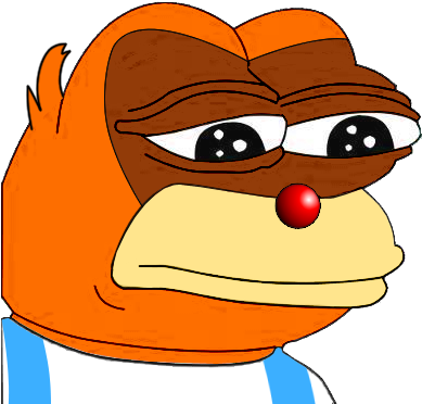 Frog Face Nose Orange Cartoon Head Clip Art Food - Instabuttons Sad Pepe The Frog 2.25" Pinback Button - Free Transparent PNG Clipart Images Download. - Food Transparent PNG Free Download