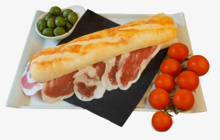 Réplica De Comida-bocadillo Jamón Ficticio En Plato - Fast Food, HD Png Download - Food Transparent PNG Free Download