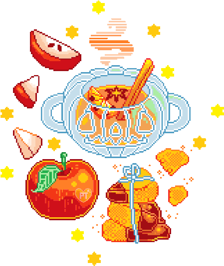 Spicy Hot Apple Cider, Honeycomb Toffee & Seasonal - Pixel Food Gif Transparent - Free Transparent PNG Clipart Images Download. - Food Transparent PNG Free Download