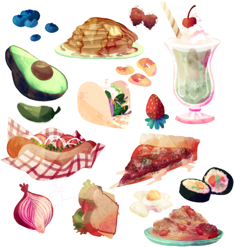 Kinnycups Requests Food Cute Food Illustration Artists - Food Tumblr Png - Free Transparent PNG Clipart Images Download. - Food Transparent PNG Free Download