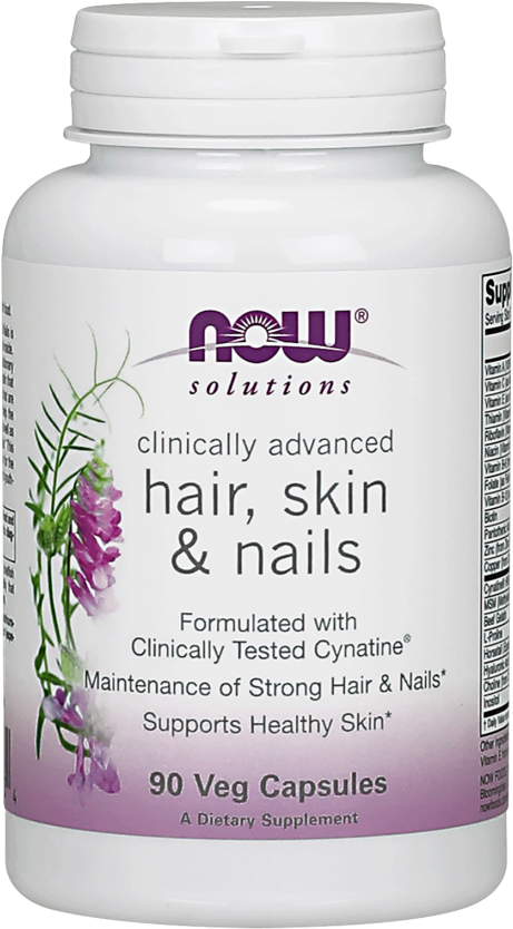 Hair, Skin & Nails Capsules - Now Foods Hair, Skin & Nails, Solutions 90 Caps Transparent PNG - 518x880 - Free Download on - Food Transparent PNG Free Download