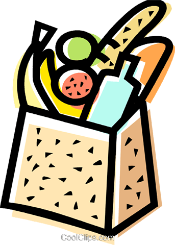 Bag Of Groceries Royalty Free Vector Clip Art Illustration - Food - Free Transparent PNG Clipart Images Download. - Food Transparent PNG Free Download