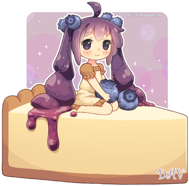 Blueberry Cheesecake By Dav-19 - Chibi Anime Girl Food - Free Transparent PNG Clipart Images Download. - Food Transparent PNG Free Download